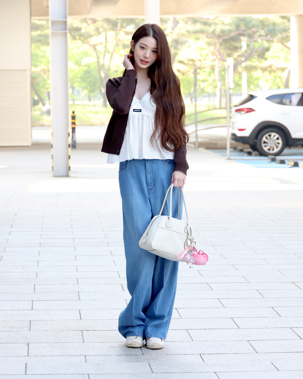 IVE member Jang Wonyoung departing for Tokyo, Japan via Incheon International Airport on the 13th. Provided by Miu Miu