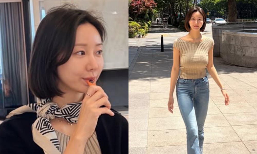노란 수영복에 섹시한 몸매 어필하는 존예 처자