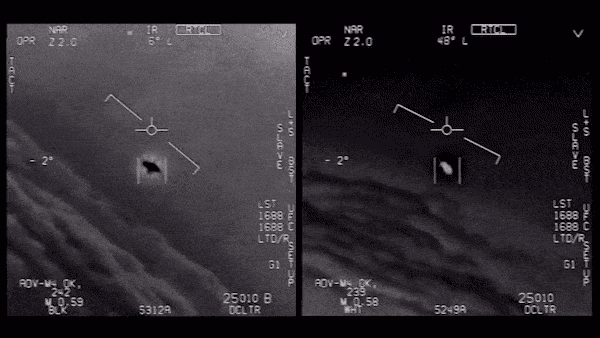 미국 뉴욕타임스의 2017년 12월 16일 자 보도로 처음 공개된 UFO 영상의 일부. 미 해군 대변인은 약 2년 후인 2019년 9월 언론 인터뷰에서 “미 해군에 의해 촬영돼 관리하고 있던 영상”이라고 인정했다. 미국 국방부 제공