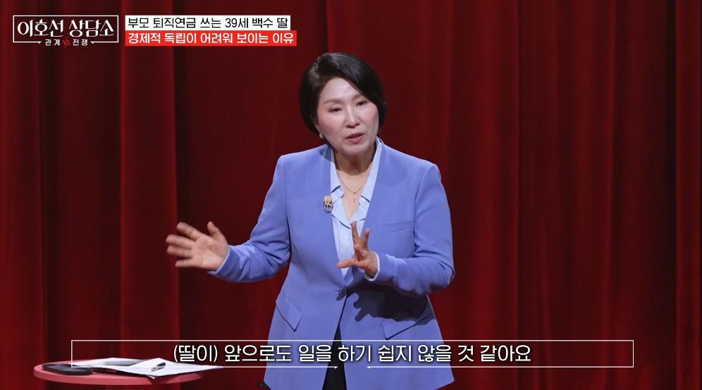 "If Mom Dies, I Will Too" — Professor Lee Ho-sun Urges Urgent Counseling for 39-Year-Old Daughter Unable to Live Independently