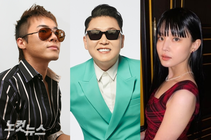 From left: Wheesung, PSY, Lee Hi. Archive photos/Each from Twitter