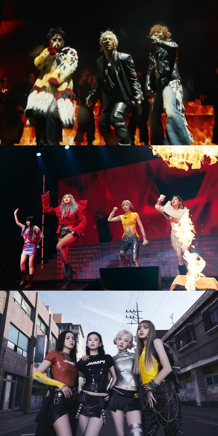 Formulaic Sounds, Owner Risks, and Low Output: The Big Challenges Facing YG Entertainment at 30 2 From top: BIGBANG, 2NE1, BLACKPINK. Coachella YouTube capture/Provided by YG Entertainment