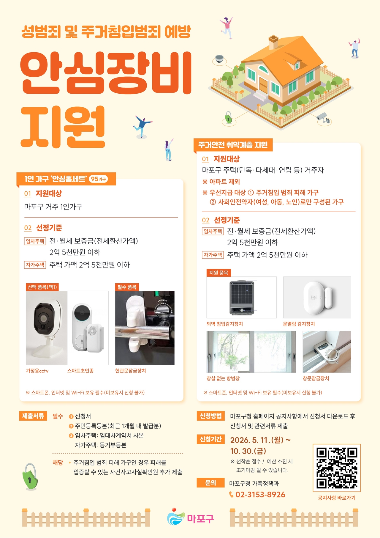 문 앞의 불안 덜다...마포구, 안심장비 지원 나선다
