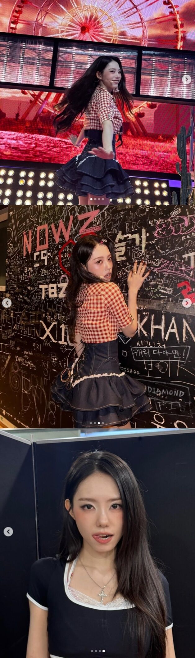 I.O.I's Kim So-hye captures fans' attention with her unchanging innocent beauty and bold stage styling.