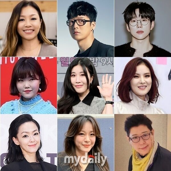 (From top left clockwise) Lena Park, Ha Hyun-woo, Kwon Jung-yeol, Gummy, Yang Hee-eun, Lee Young-hyun, Kim Yuna, Suhyun, Lee Hae-ri