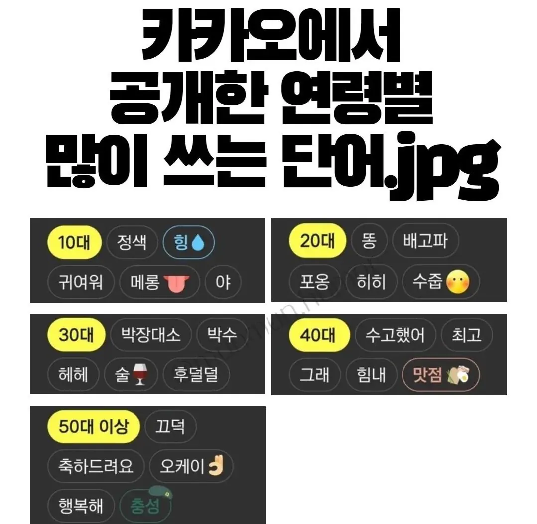 연령별 많이 쓰는 단어 | 인스티즈