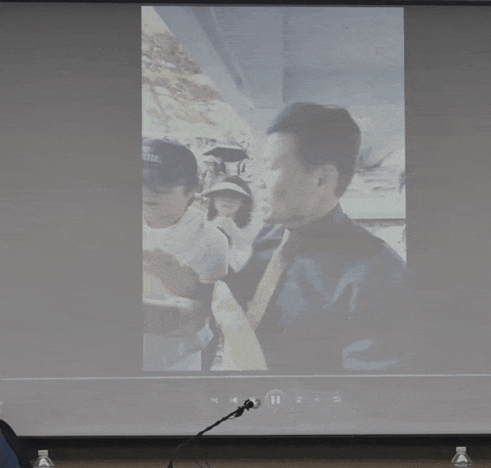 대한체육회가 15일 서울 송파구 서울올림픽파크텔에서 올림픽공원 봉쇄 시위 관련 기자회견을 열고 지난 5일 올림픽공원 봉쇄 시작 당시 작원들이 촬영한 영상을 공개하고 있다. 김태욱 기자
