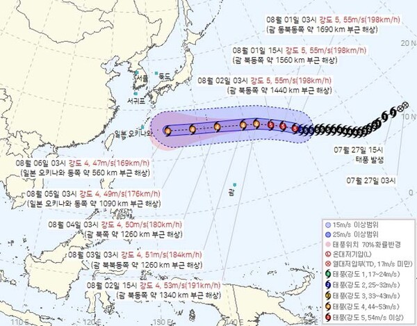 돌핀 예상경로 태풍진로