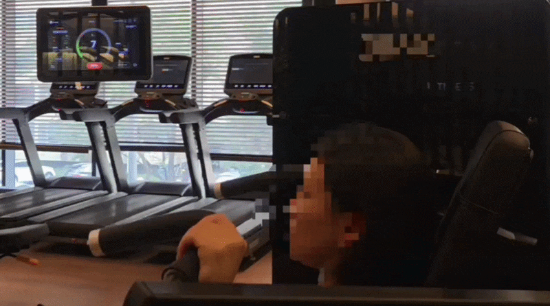2일 오후 서울 영등포구의 한 AI 헬스장에서 기기를 이용하는 이용자의 움직임에 따라 기계가 운동 횟수를 하나씩 세어주고 있다. /강정아 기자