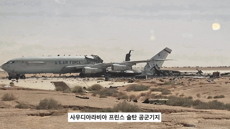이란의 미사일, 드론 공격으로 중동의 미군 기지 건물과 차량, 항공기 등이 파괴되고 손상된 모습. /CBS 뉴스