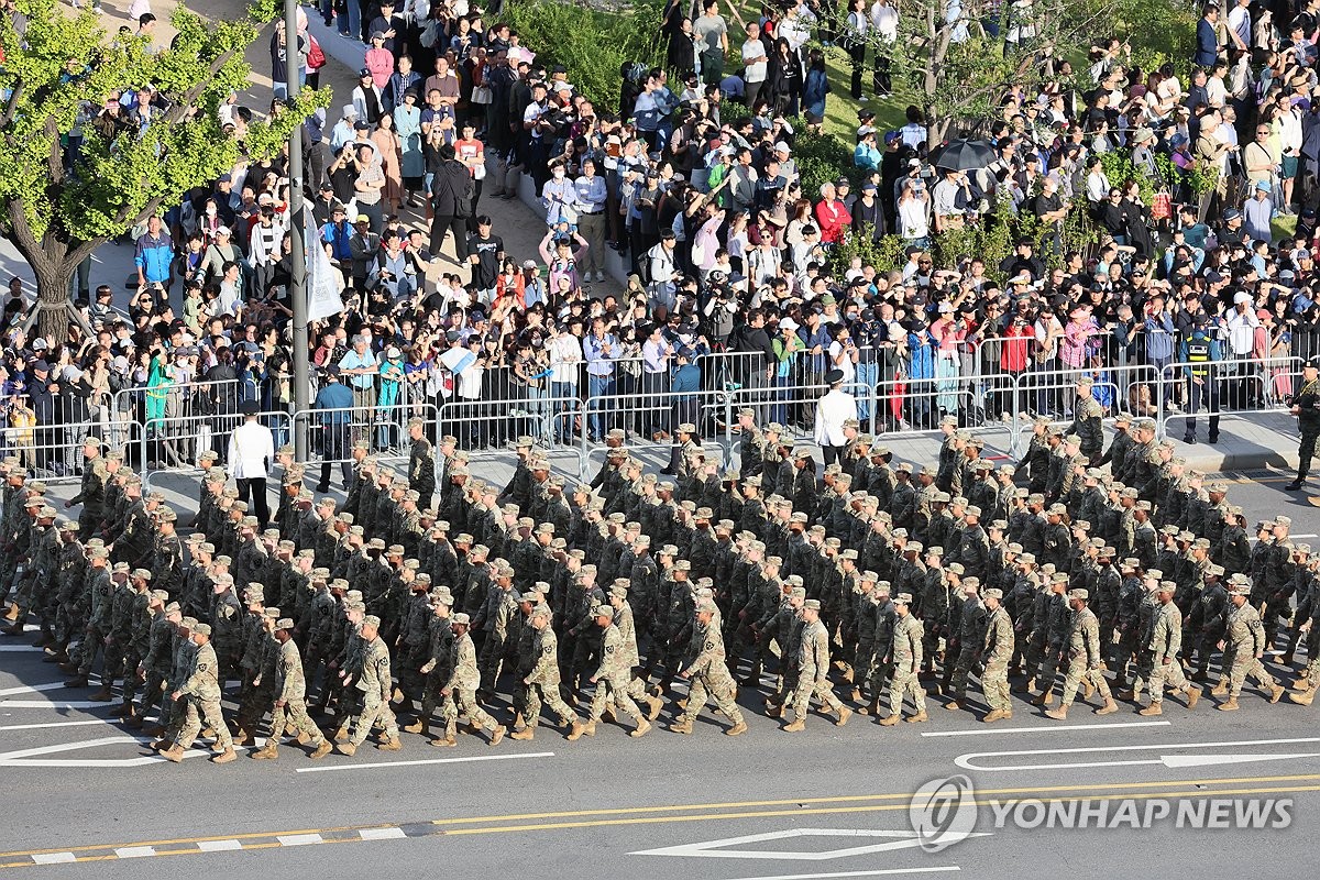 2024년 10월 1일 국군의날 행사에서 시가행진 중인 주한미군 [연합뉴스 사진]