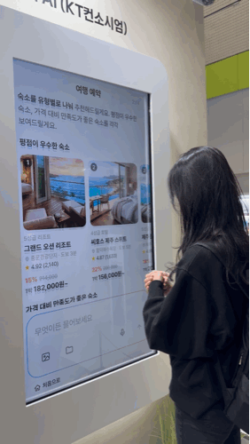 모두의 AI 대화 창에 숙소 추천을 묻자 6개 숙소를 추천해줬다. ⓒ뉴스1 신민경 기자