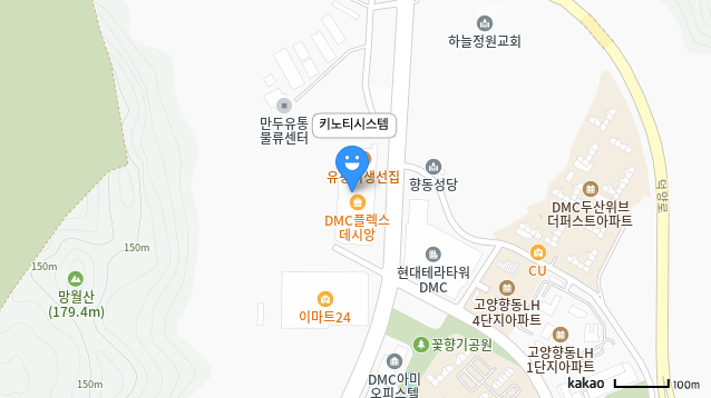 키노티 시스템 위치 지도 — 경기도 고양시 덕양구 향동로 217 DMC 플렉스 데시앙