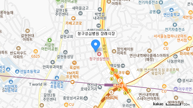 청구성심병원 장례식장 지도
