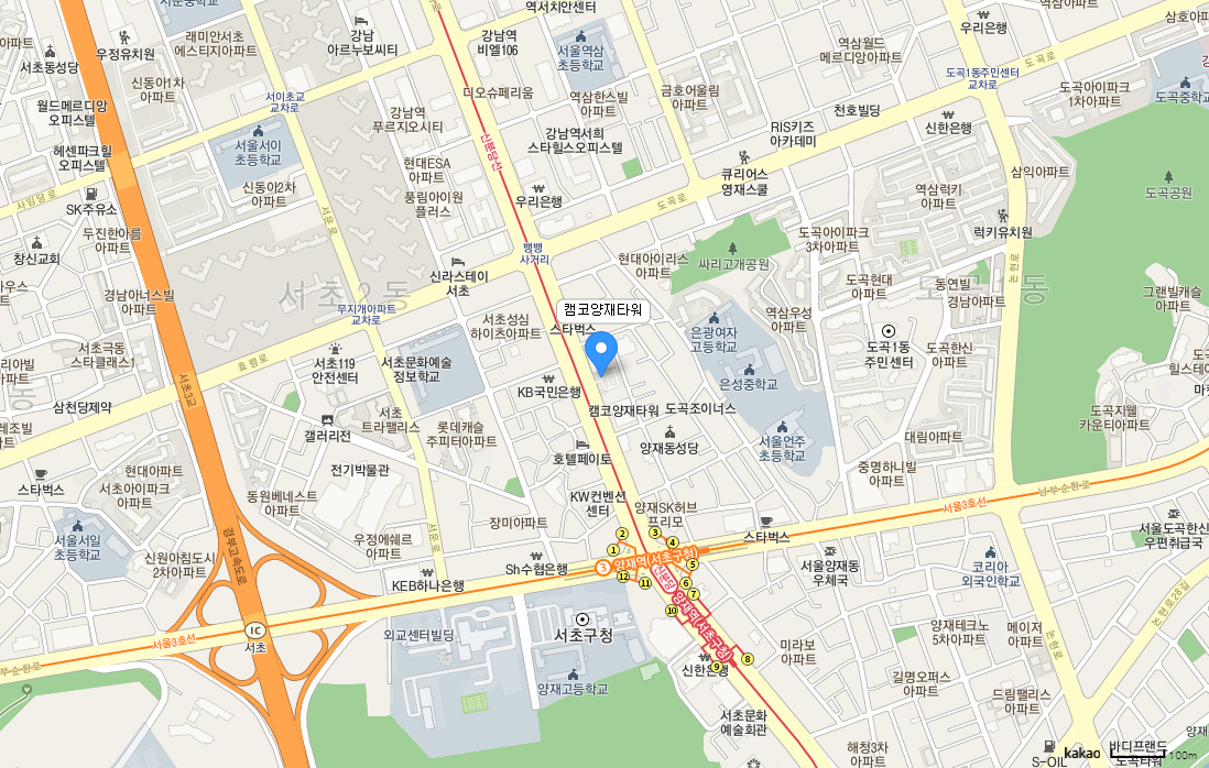 기업구조혁신지원센터 주소:서울특별시 강남구 강남대로 262 캠코양재타워 20층