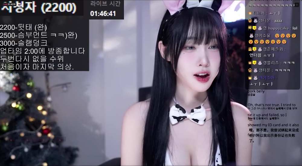 한갱 하쿠나 라이브 역대급 의상 젖소 비키니 (3)