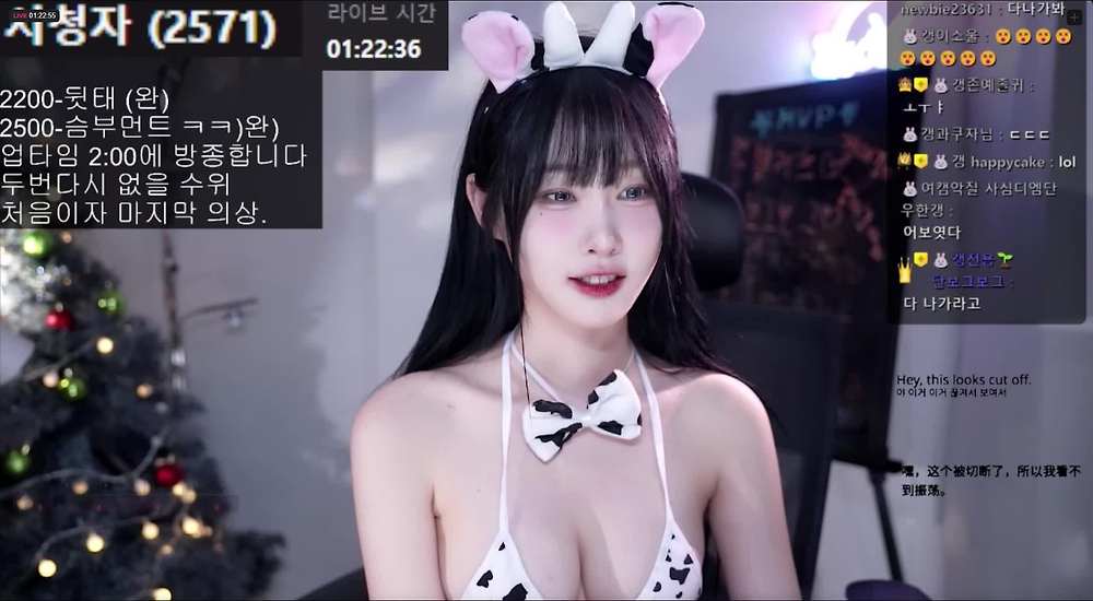 한갱 하쿠나 라이브 역대급 의상 젖소 비키니 (2)