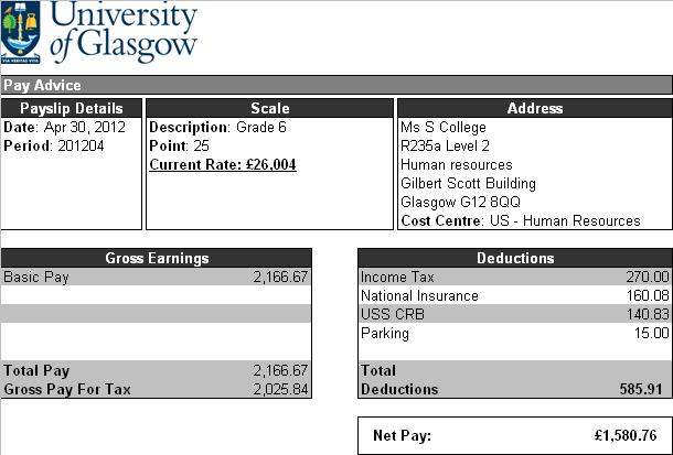 각종 직업별 급여 명세서