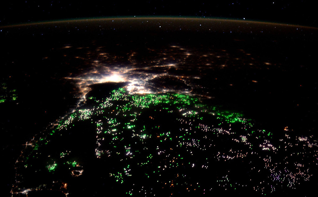 우주정거장에서 본 지구