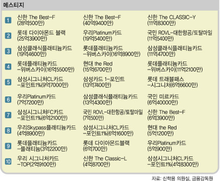 신용카드 흑자와 적자 카드
