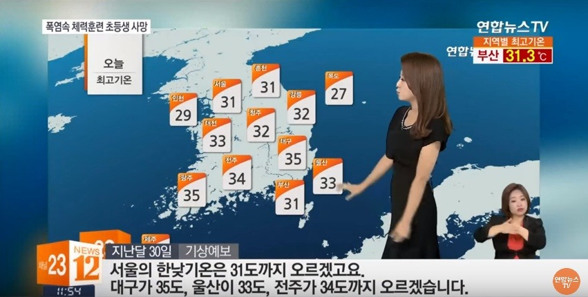 폭염 속 체력 훈련