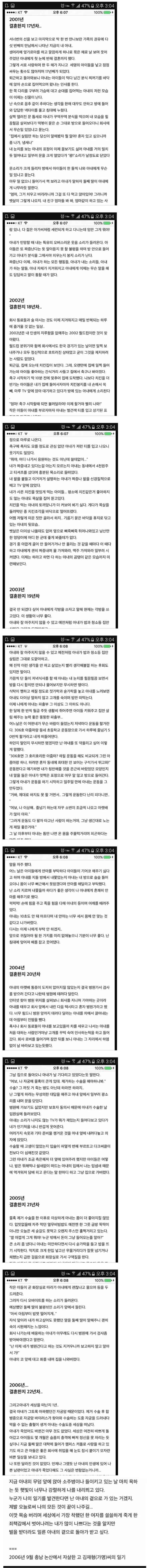 결혼 22년차 자살한 남편의 일기장