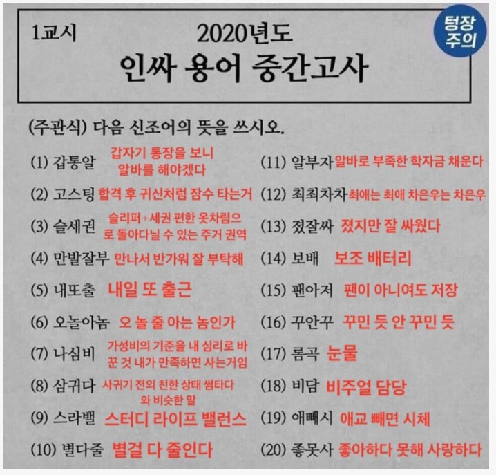 2020 인싸 용어 모음