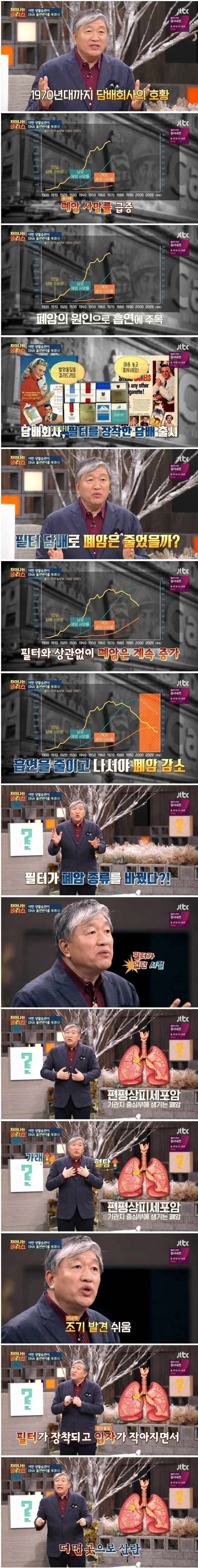 담배 필터 개발 이후 변한 폐암 발병