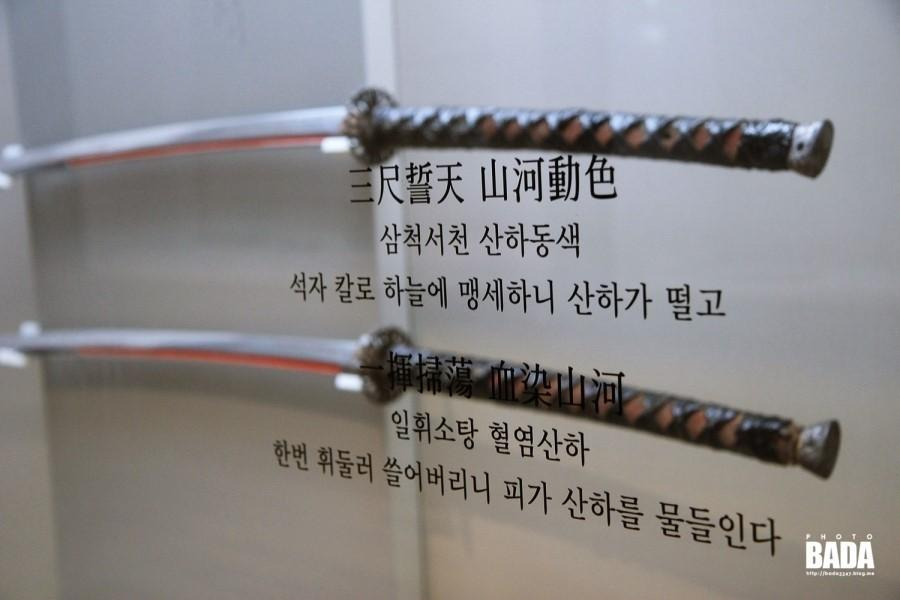 한번 검을 휘두르니 피가 산하를 물들인다