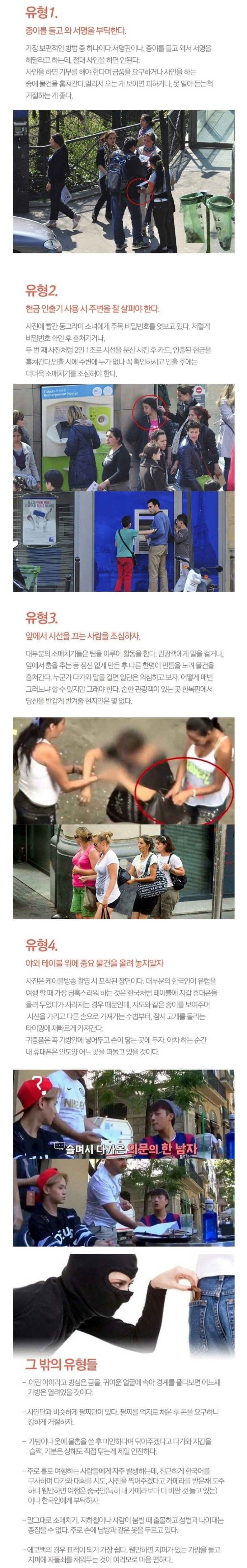 알아두면 좋은 해외 소매치기 유형