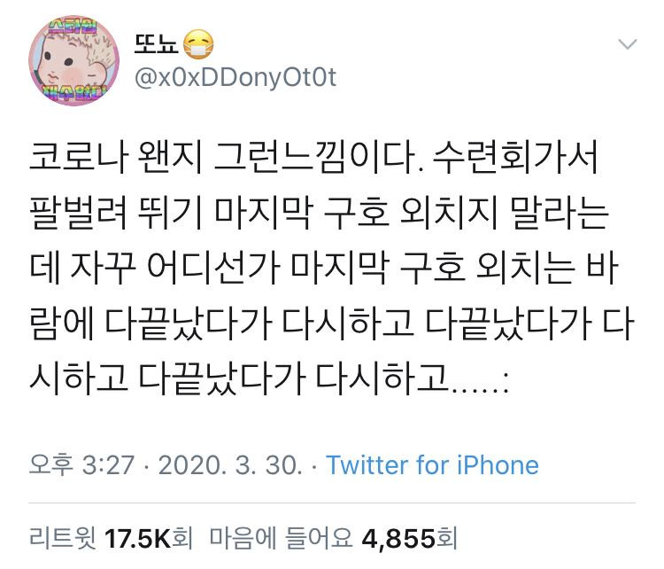  코로나 왠지 이런 느낌이다