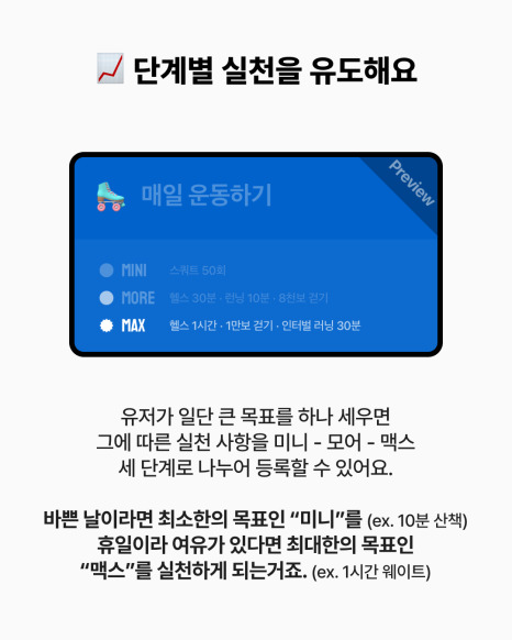 ‘유연한 습관앱'을 표방한 서비스 미니모어맥스