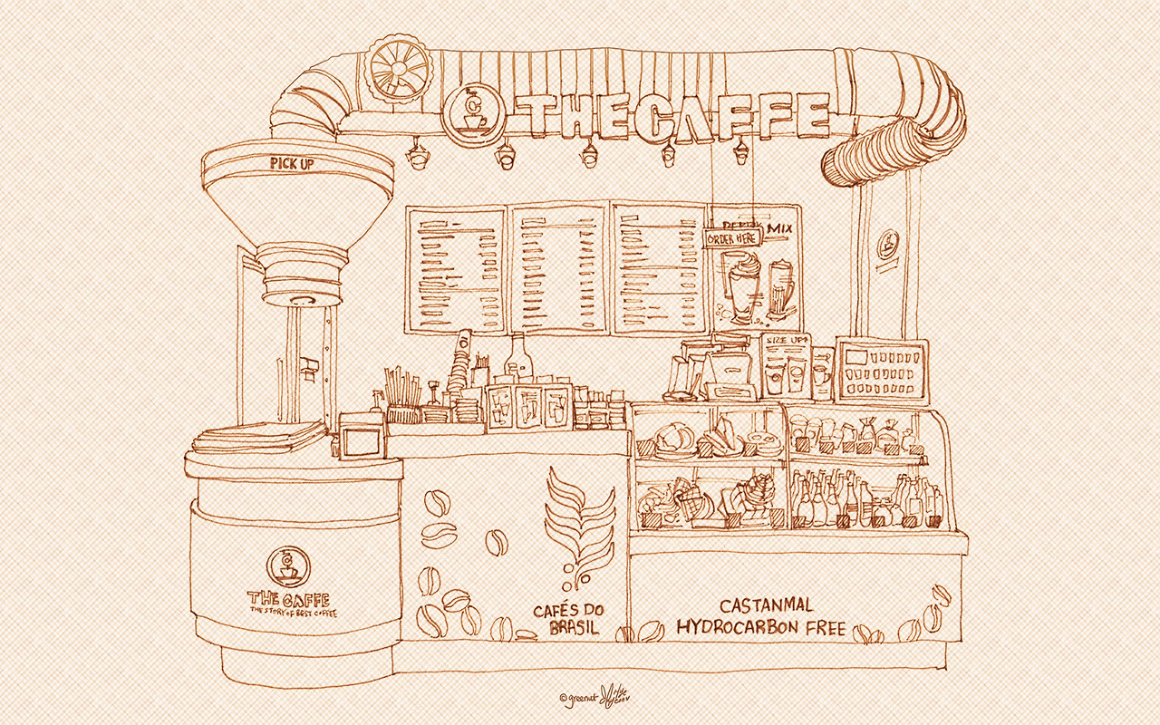 카페 드로잉 03.집 근처 더 카페(The Caffe)