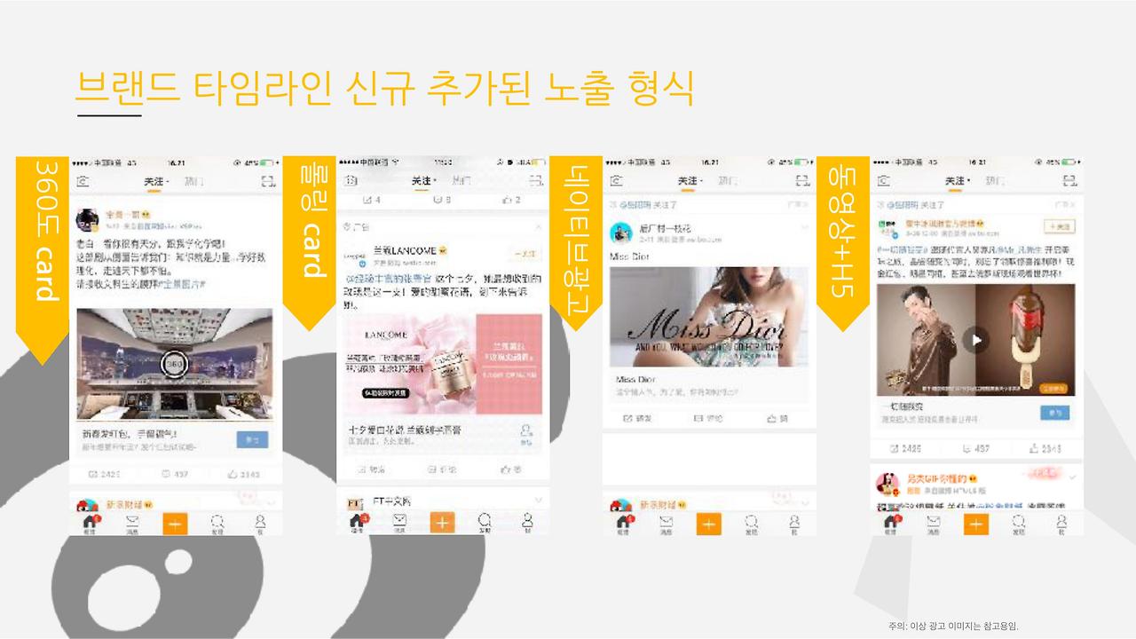 웨이보 브랜드 타임라인광고 업데이트