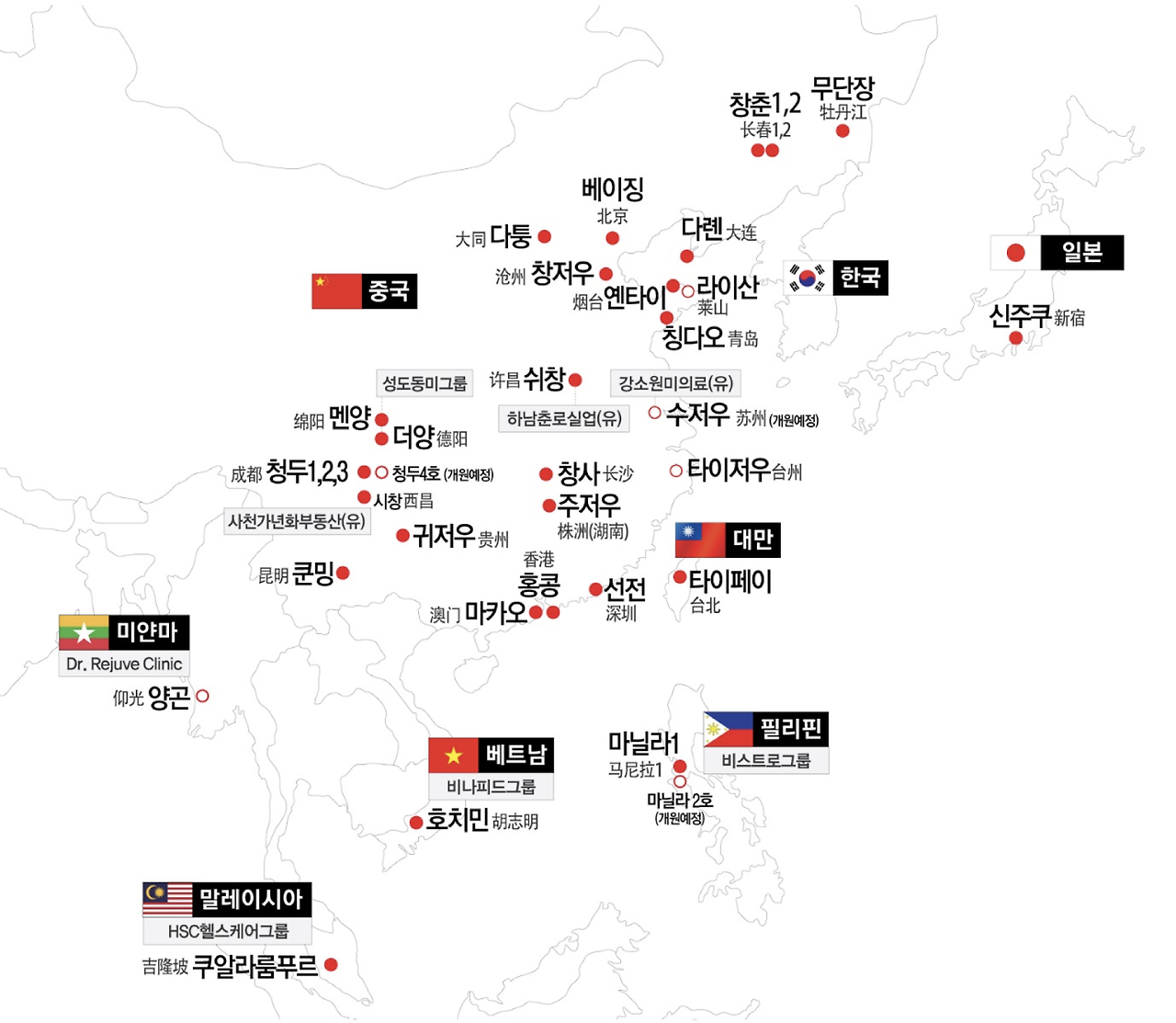 오라클메디컬그룹 지점 현황