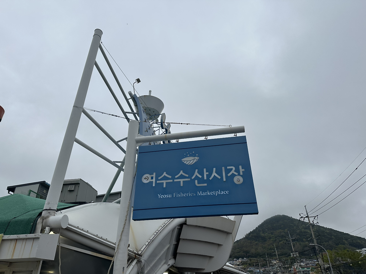 여수항에 가서 햄버거를 먹었어요