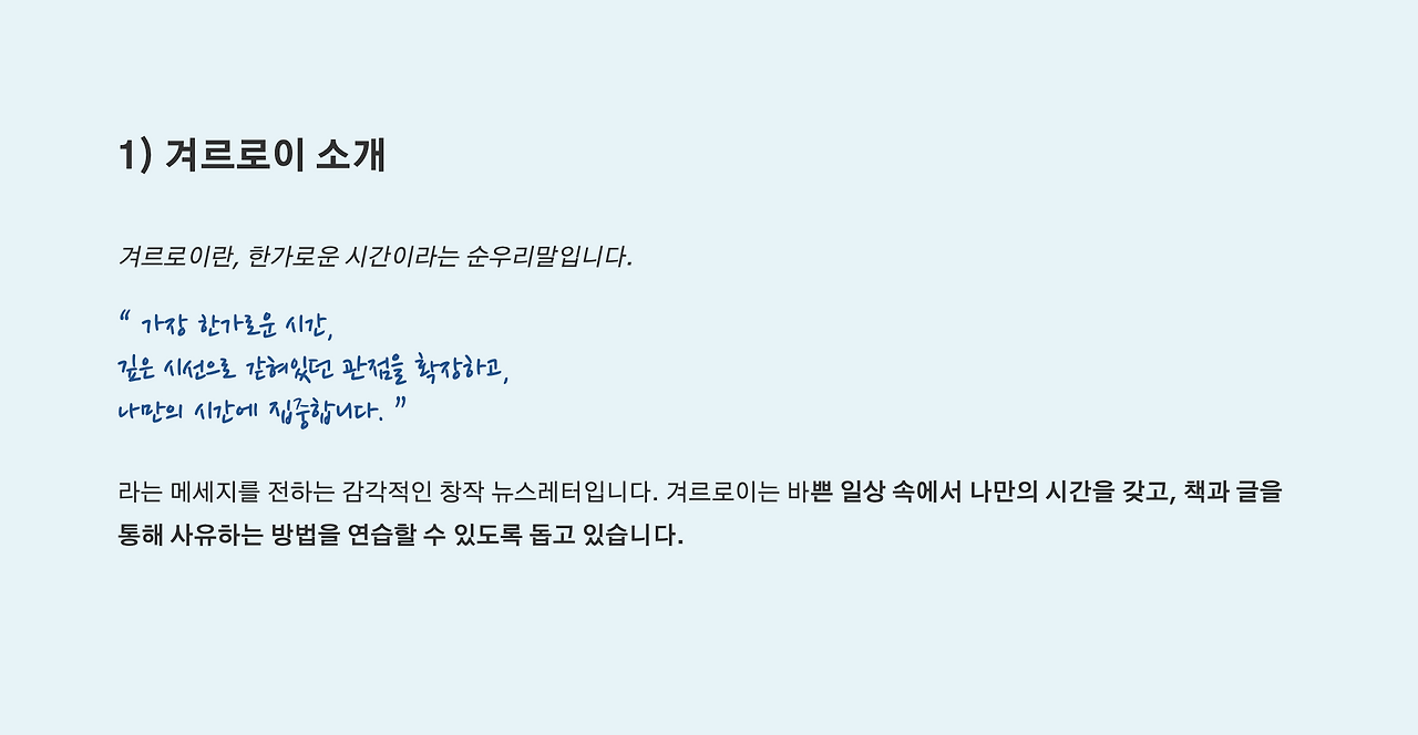 뉴스레터 홍보 기획안 내용 일부