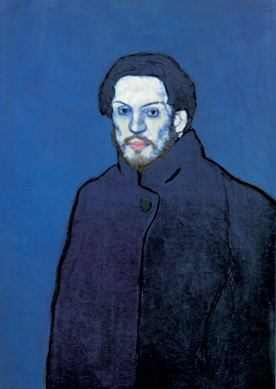 〈파란 외투를 입은 자화상〉, 캔버스에 유채, 1901, 81×60cm, 프랑스 파리 피카소 박물관