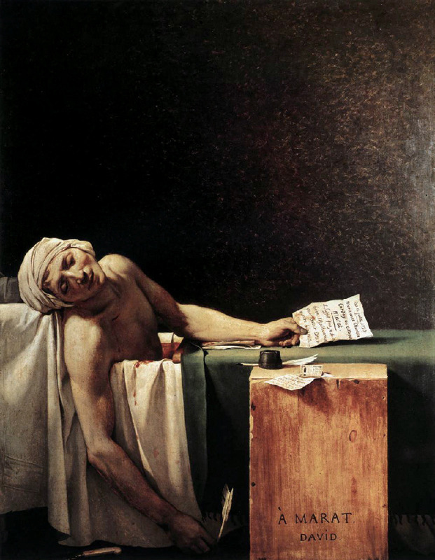 〈마라의 죽음〉, 캔버스에 유채, 1793, 165×127cm, 벨기에 브뤼셀 왕립 미술관
