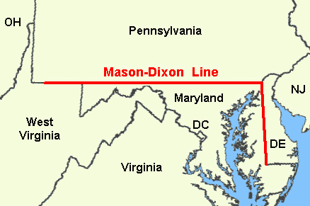 메이슨과 딕슨 선(Mason–Dixon line)