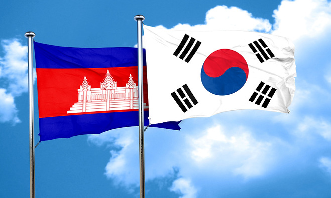캄보디아와 대한민국의 국기