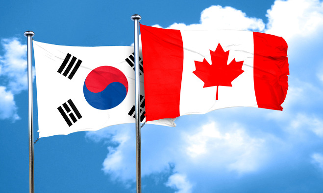 한국과 캐나다의 국기
