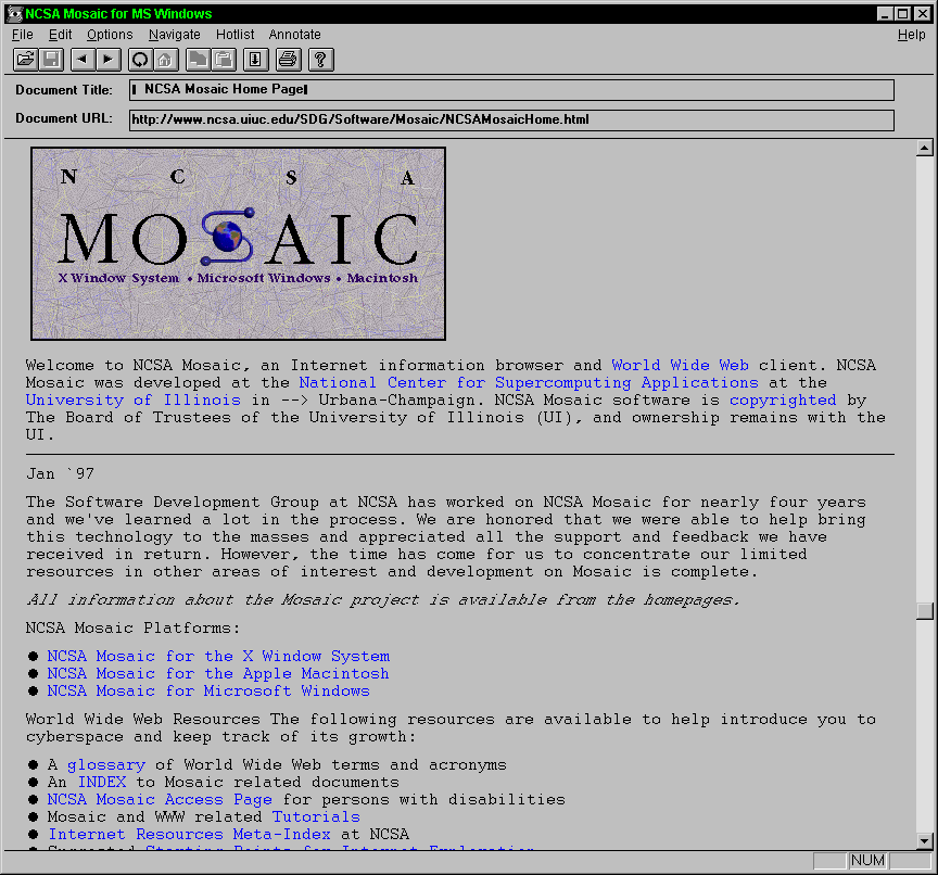 Mosaic - Graphical Web Browser