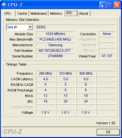 CPU-Z V1.5 : 시스템 CPU 정보보기, CPU 사양보기