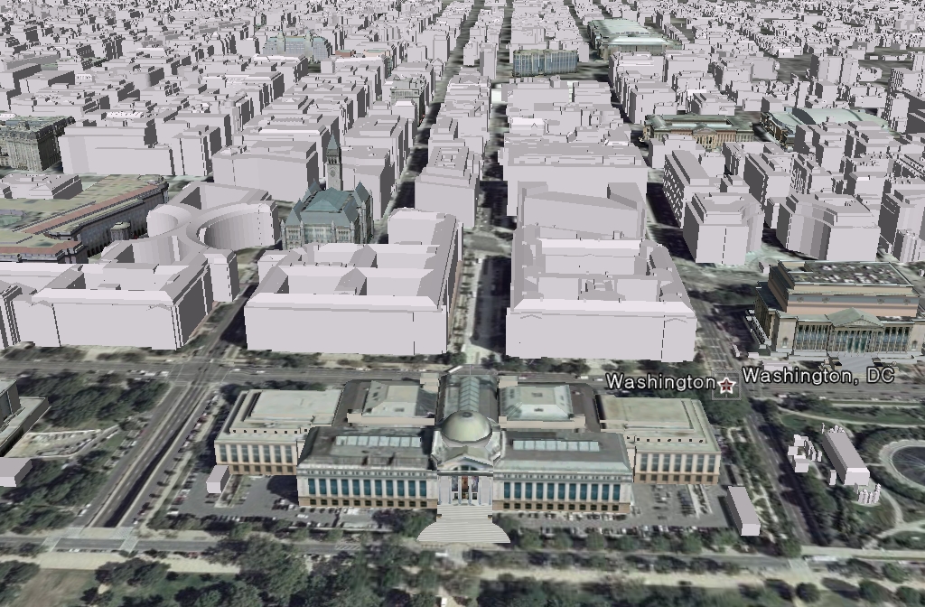 구글어스의 3D 도시 - 워싱턴 DC