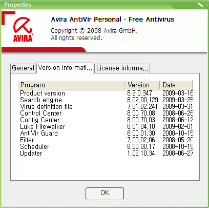 ▲ AntiVir 8.2.0