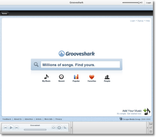 grooveshark.com 스크린샷