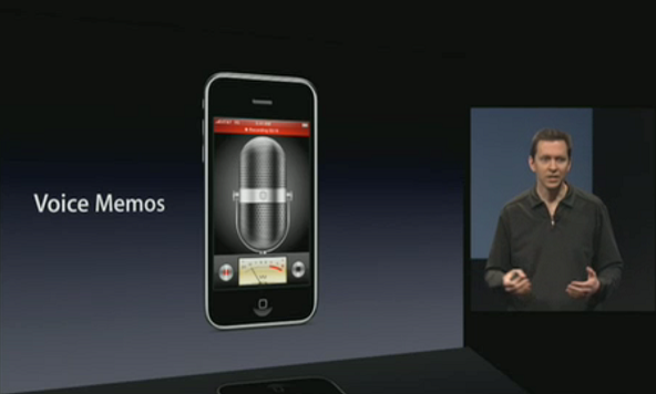 Voice Memo on iPhone OS 3.0