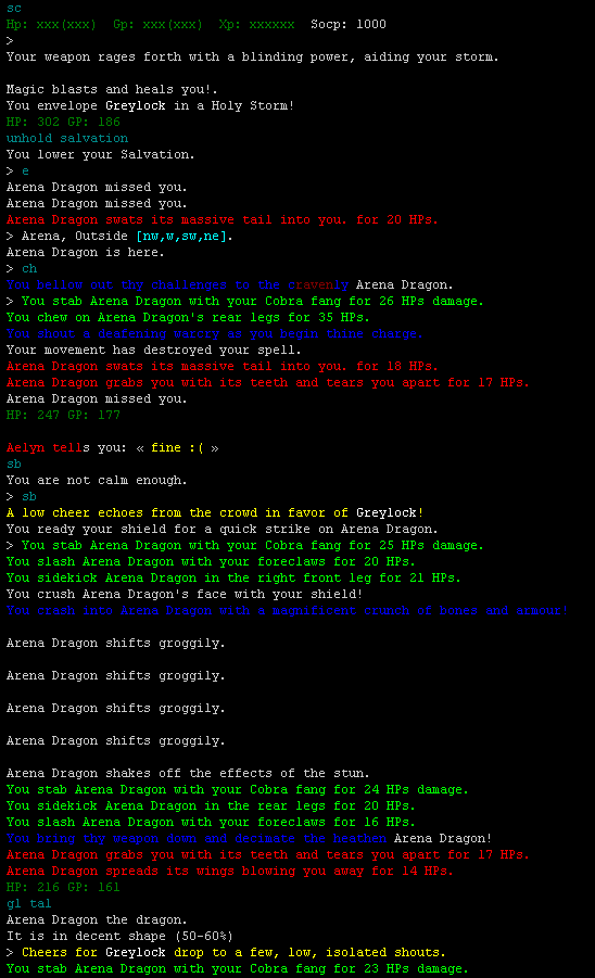 Text-based MUD on mainframe, modified in colour recently