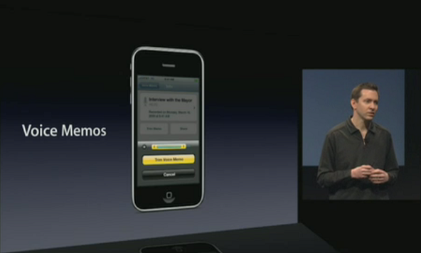 Voice Memo on iPhone OS 3.0